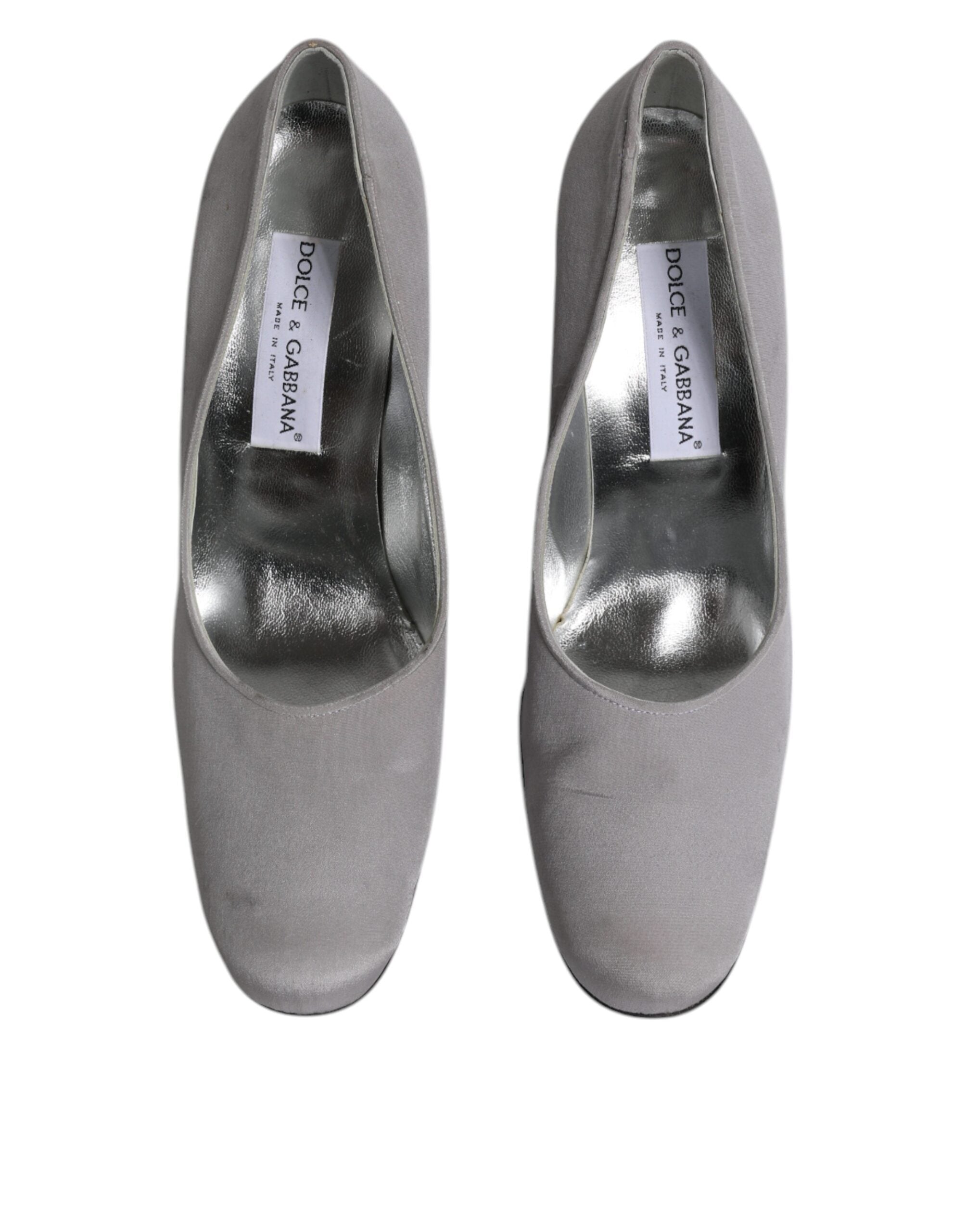 Dolce & Gabbana Grey Suede Leather High Heel Pumps Shoes