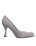 Dolce & Gabbana Grey Suede Leather High Heel Pumps Shoes