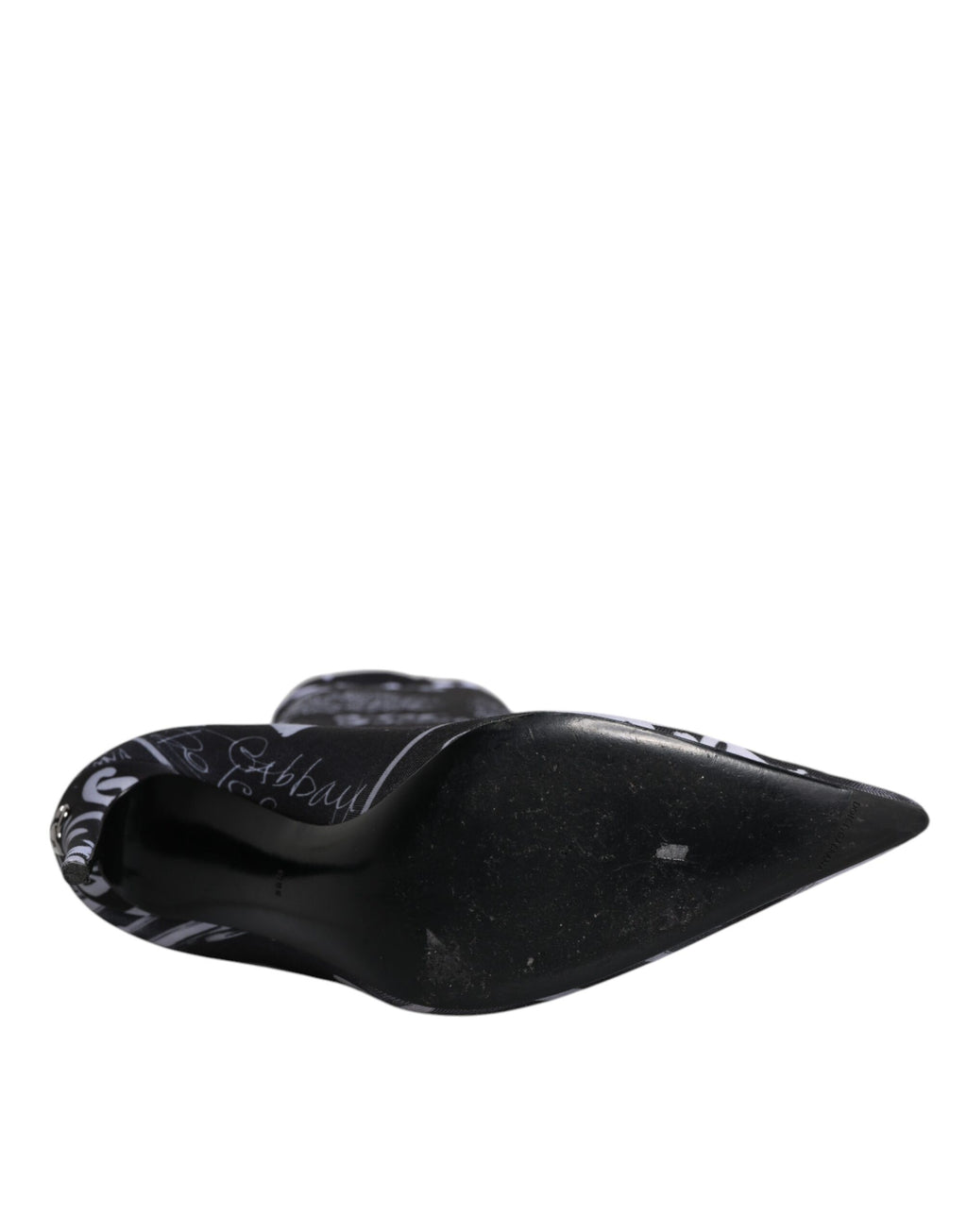 Dolce & Gabbana Schwarz Logo Stretch Heels Hohe Stiefel Schuhe