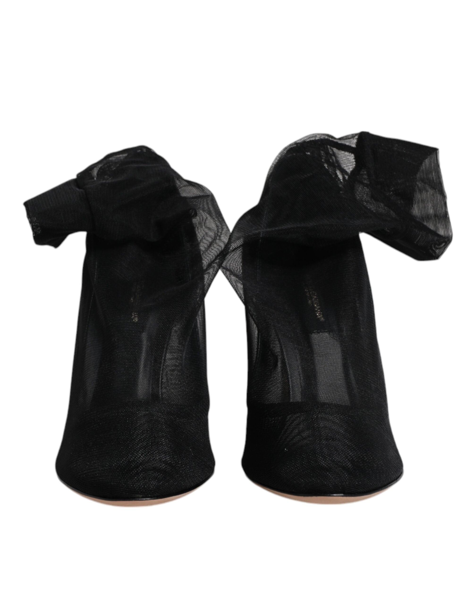 Dolce & Gabbana Schwarz Nylon Mesh Socke Stil Stiefel Schuhe