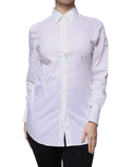 Dolce & Gabbana White Cotton Collared Long-Sleeve Shirt