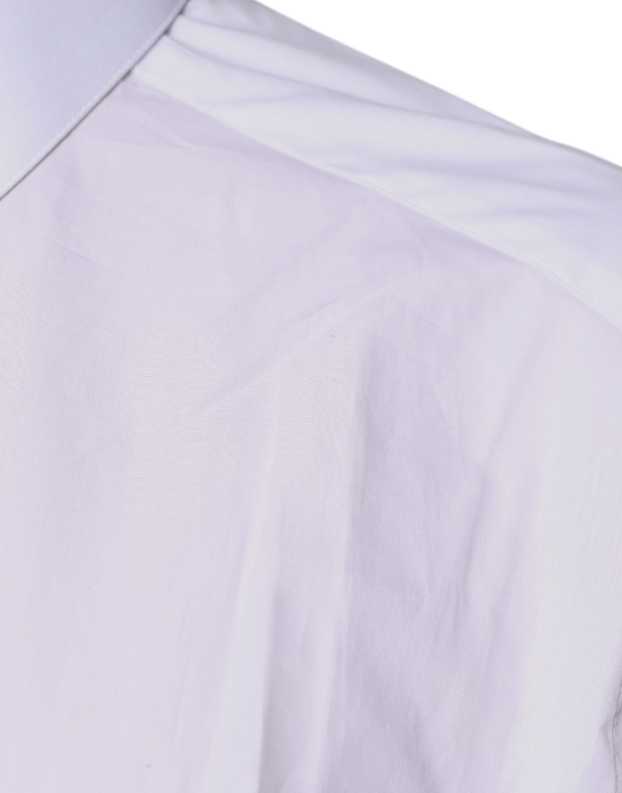 Dolce & Gabbana White Cotton Collared Long-Sleeve Shirt