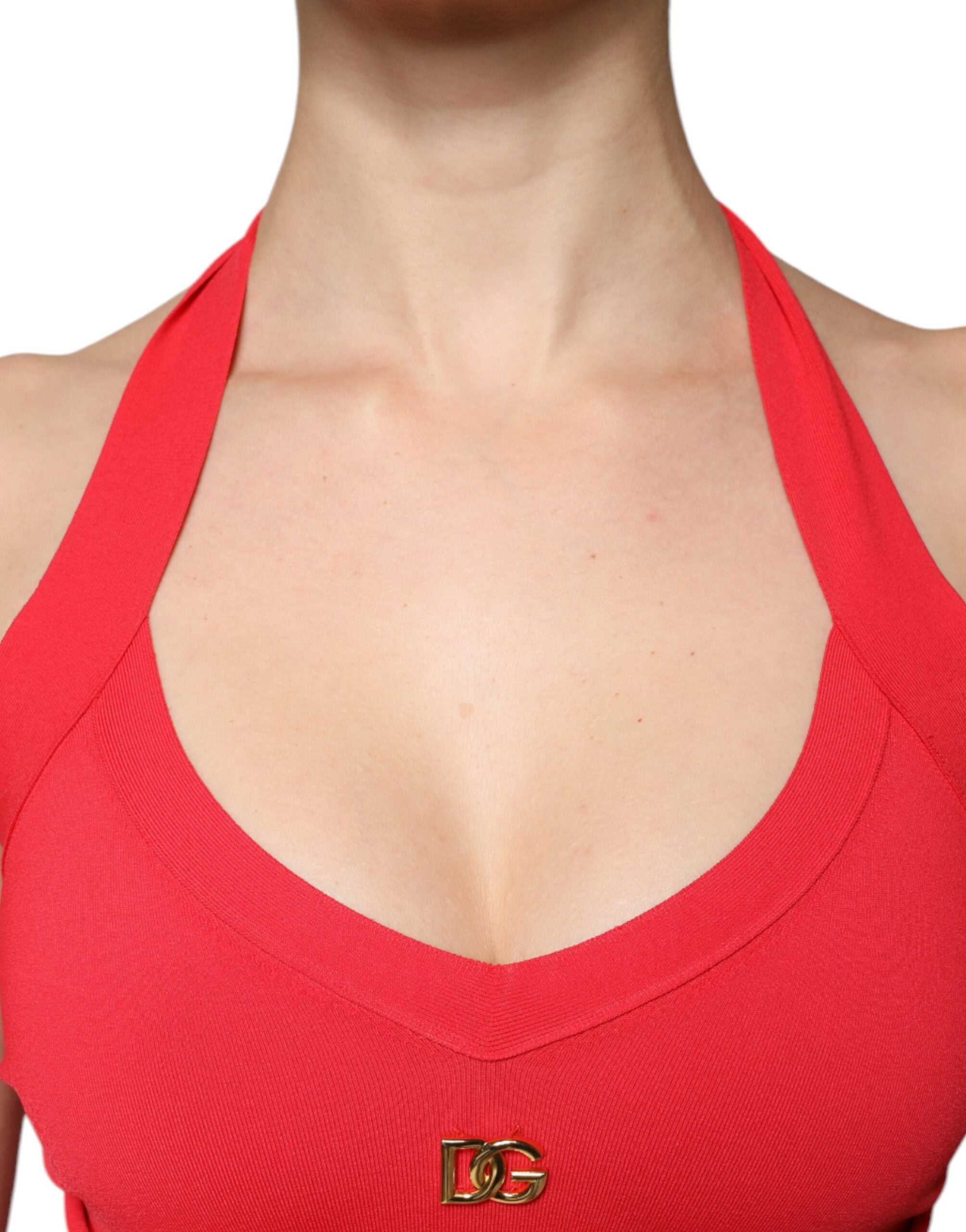 Dolce & Gabbana Red Sleeveless Viscose Camisole Top