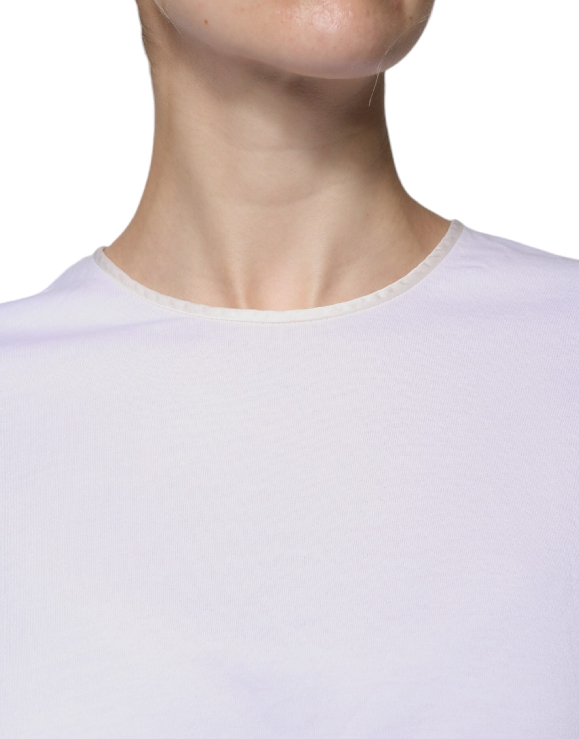 Dolce & Gabbana White Cotton-Silk Round-Neck Wrap Blouse Top