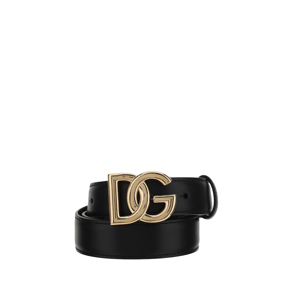 Dolce & Gabbana Schwarzer Regular Gürtel aus Kalbshaut Bos Taurus