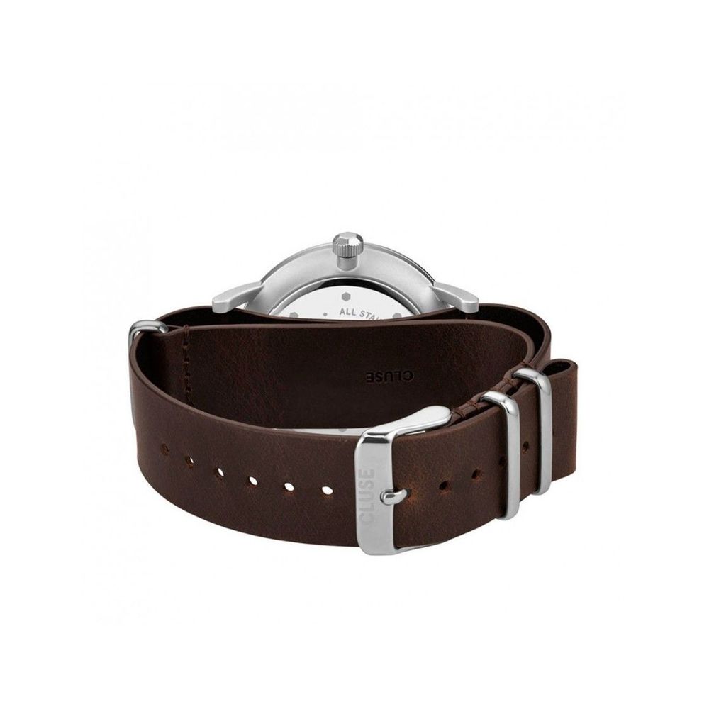 Cluse Braune Leder-Dress-Uhr