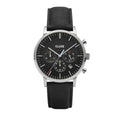 Cluse Schwarze Lederkleid-Uhr