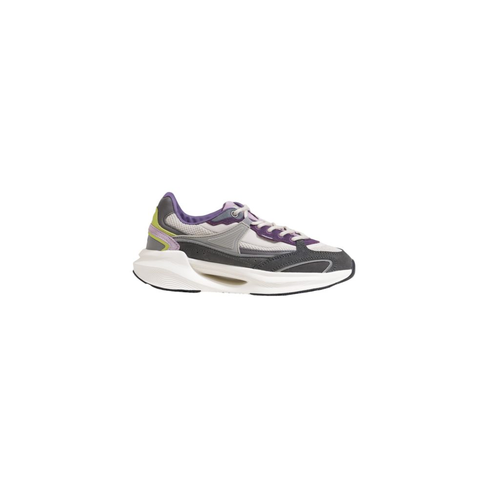 D.A.T.E Grey Fabric Sneakers with Thick Soles