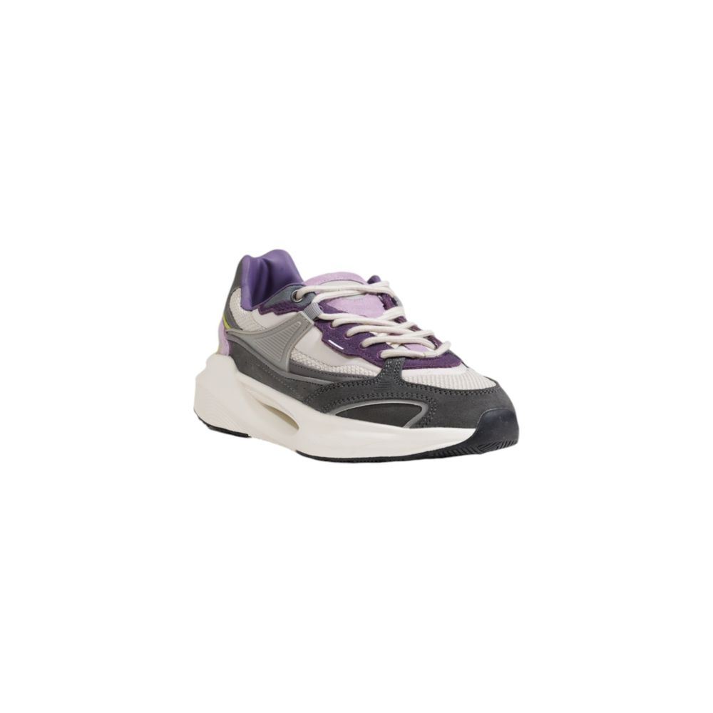 D.A.T.E Grey Fabric Sneakers with Thick Soles