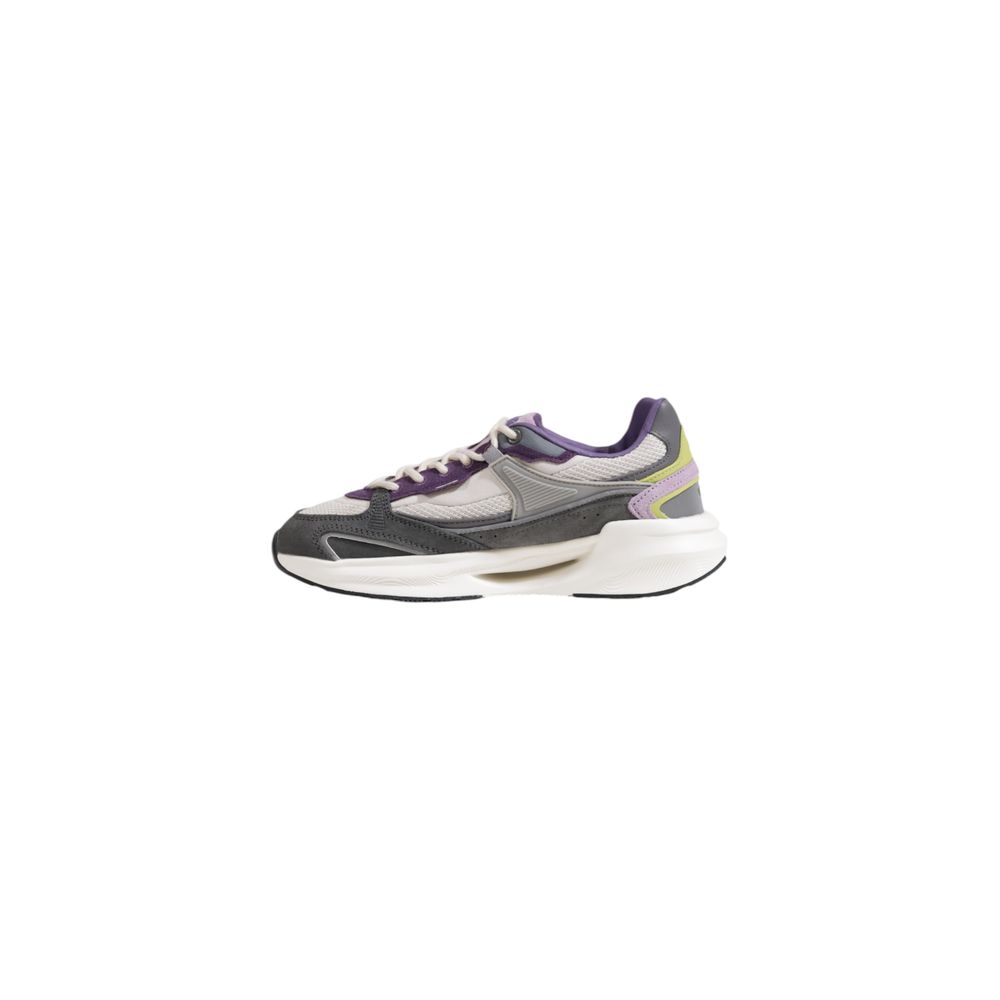 D.A.T.E Grey Fabric Sneakers with Thick Soles