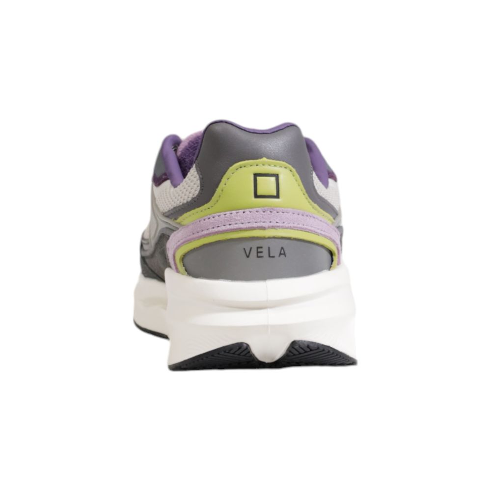 D.A.T.E Grey Fabric Sneakers with Thick Soles