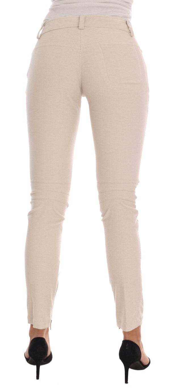 Ermanno Scervino Beige Slim Jeans Cord Skinny Hosen
