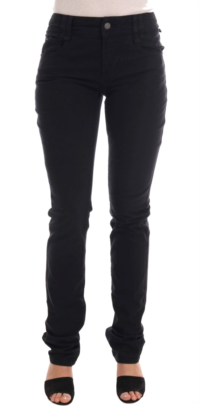 John Galliano Schwarze Baumwoll-Denim Stretch Jeans Regular Fit