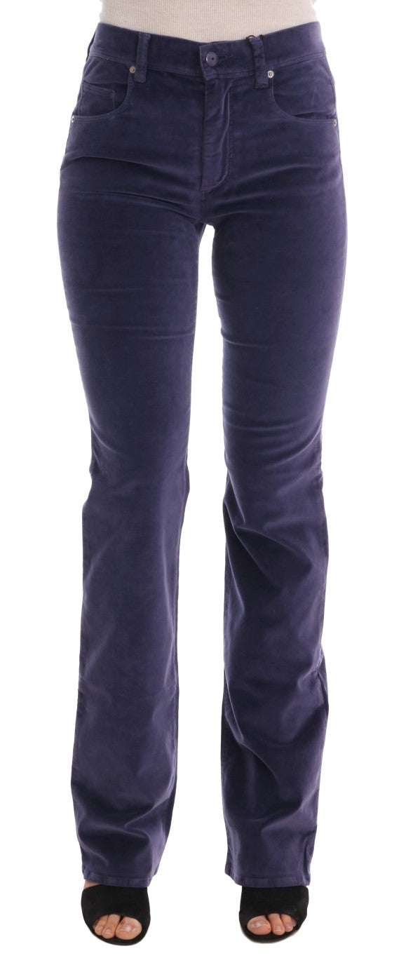 Ermanno Scervino Lilac Cord Stretch Bootcut Trousers