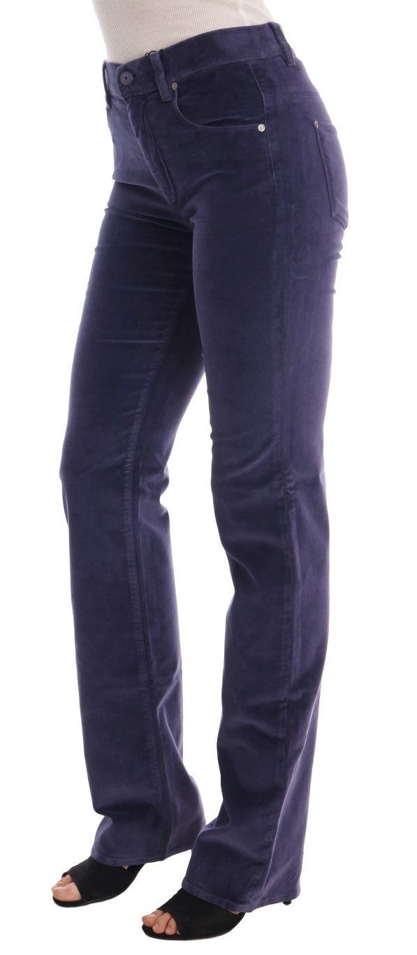 Ermanno Scervino Lilac Cord Stretch Bootcut Trousers