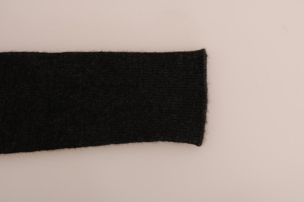 Dolce & Gabbana Grey Ribbed Cashmere-Stretch Tights