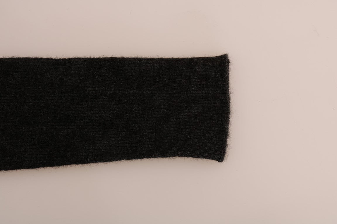 Dolce & Gabbana Grey Ribbed Cashmere-Stretch Tights