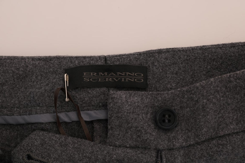 Ermanno Scervino Graue Stretch-Hose aus Wolle