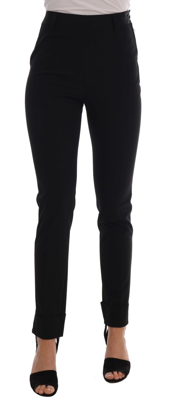 Ermanno Scervino Black Stretch Leggings Trousers