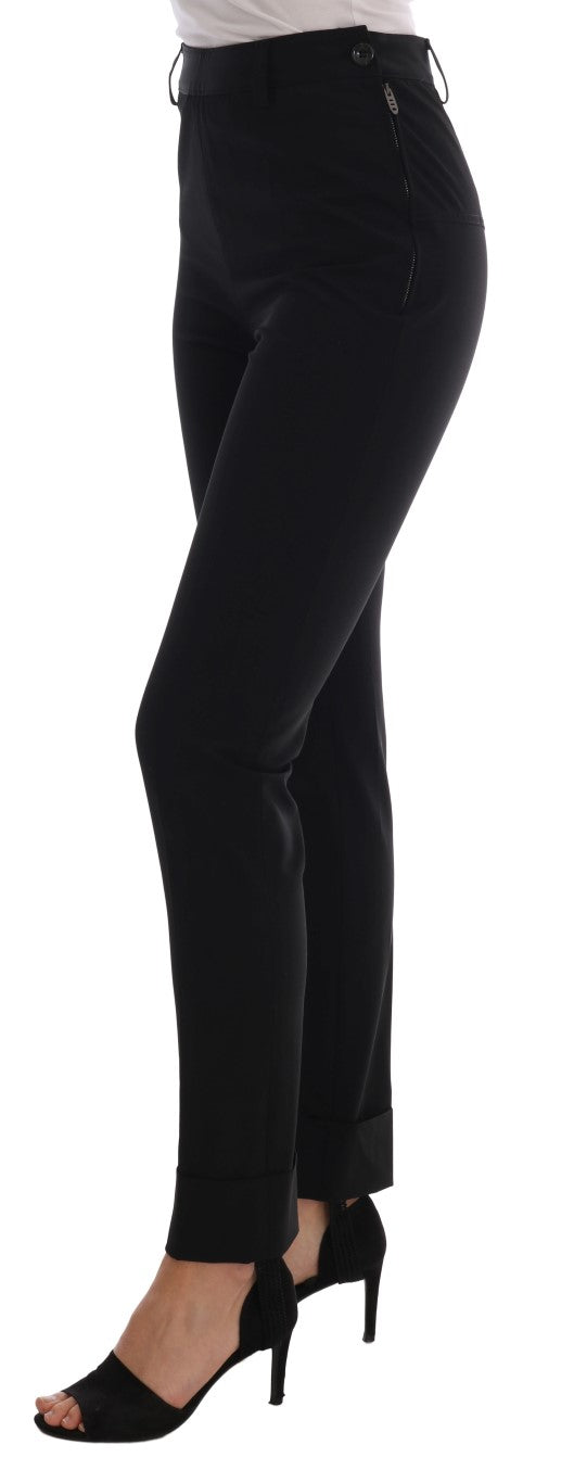 Ermanno Scervino Black Stretch Leggings Trousers