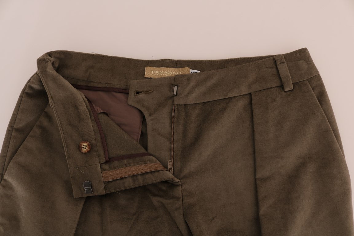 Ermanno Scervino Bermudashorts aus braunem Samt