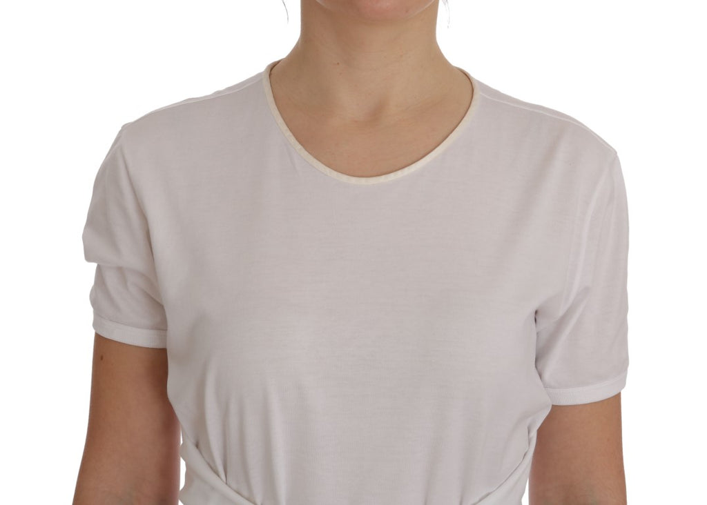 Dolce & Gabbana Weißes T-Shirt aus Baumwolle und Seide