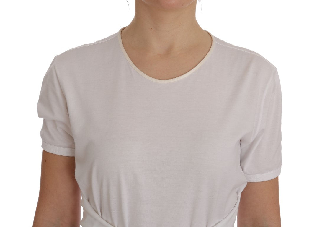 Dolce & Gabbana Weißes T-Shirt aus Baumwolle und Seide