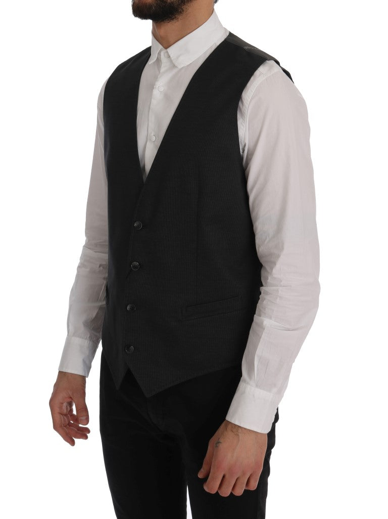 Dolce & Gabbana Grey STAFF Cotton Silk Vest