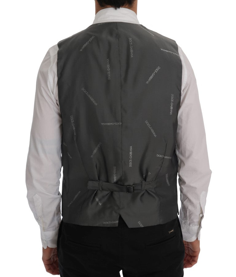 Dolce & Gabbana Grey STAFF Cotton Silk Vest