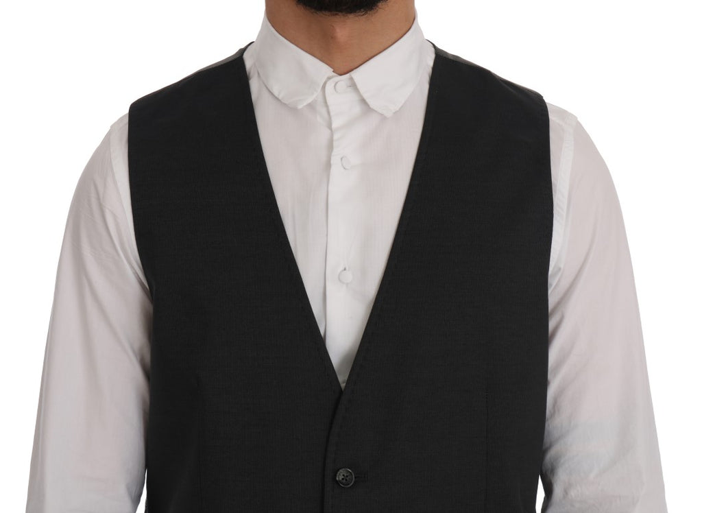 Dolce & Gabbana Grey STAFF Cotton Silk Vest