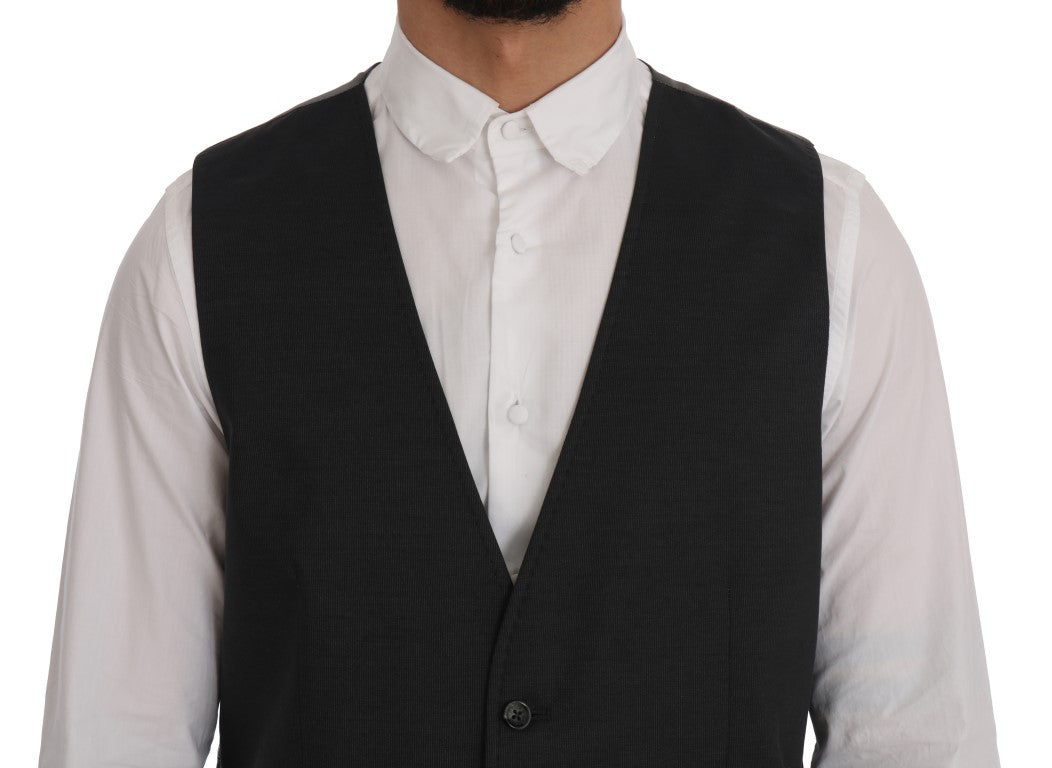 Dolce & Gabbana Grey STAFF Cotton Silk Vest