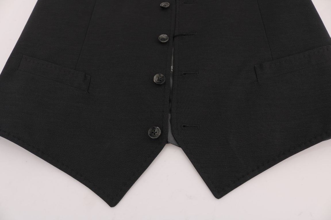 Dolce & Gabbana Grey STAFF Cotton Silk Vest