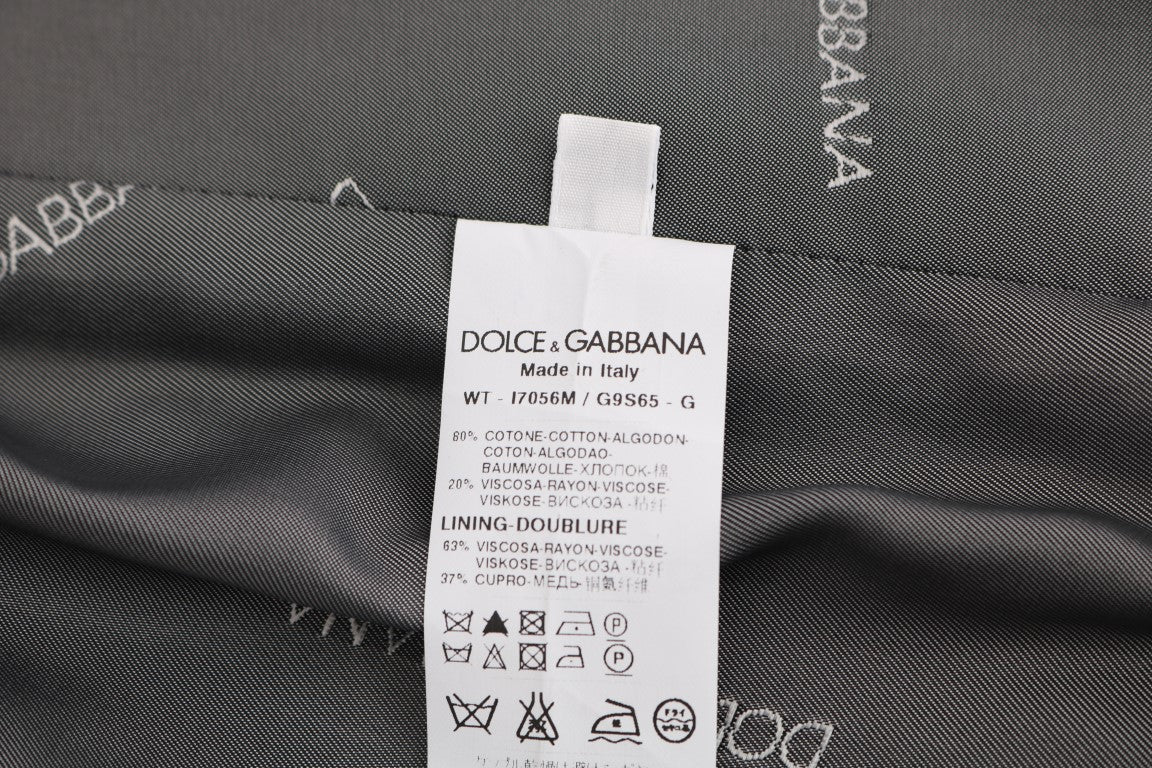 Dolce & Gabbana Grey STAFF Cotton Silk Vest