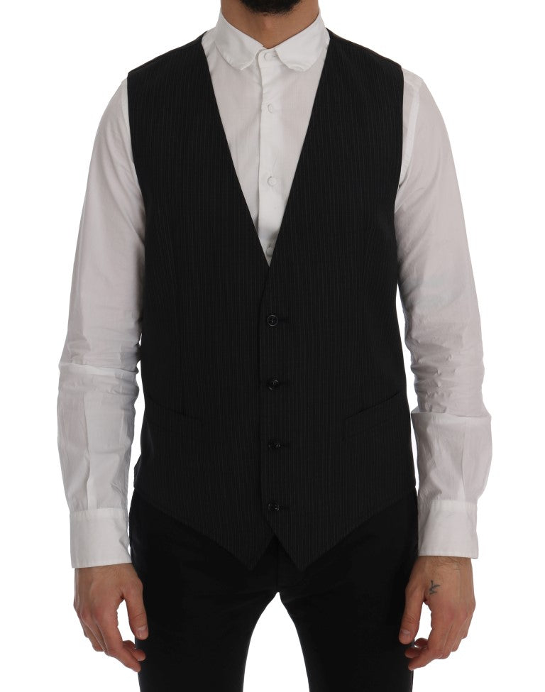 Dolce & Gabbana Graue Stretchweste aus Wolle