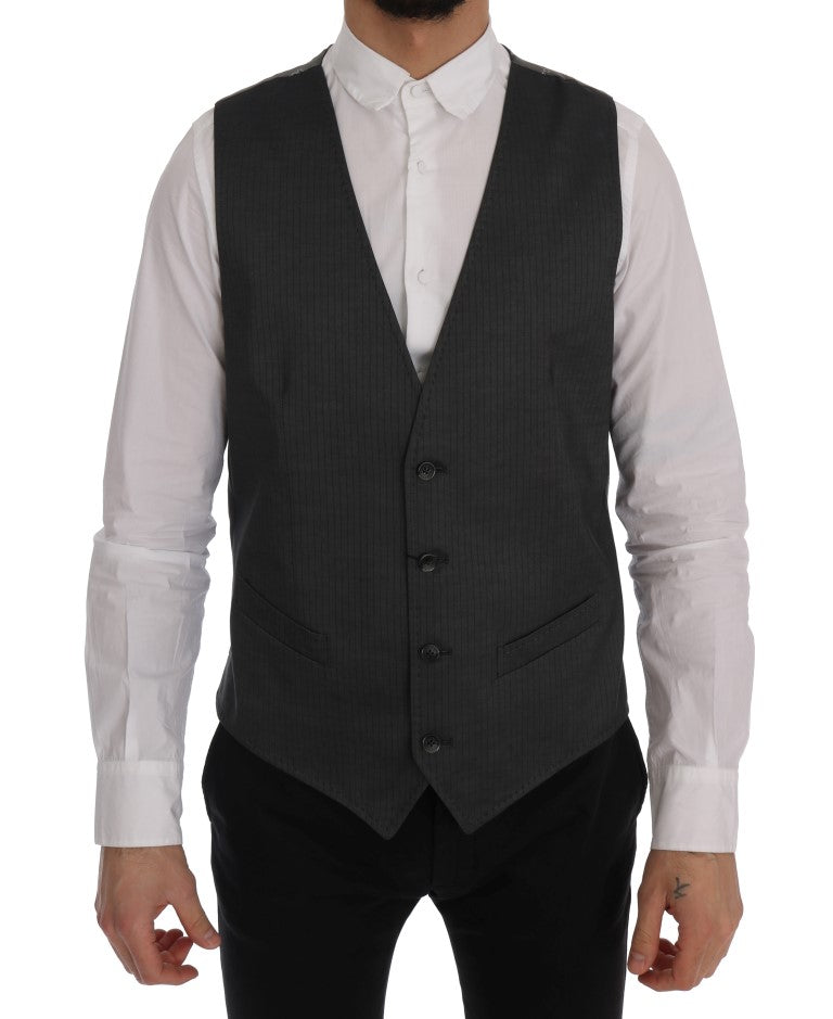 Dolce & Gabbana Graue STAFF Baumwollseidenweste