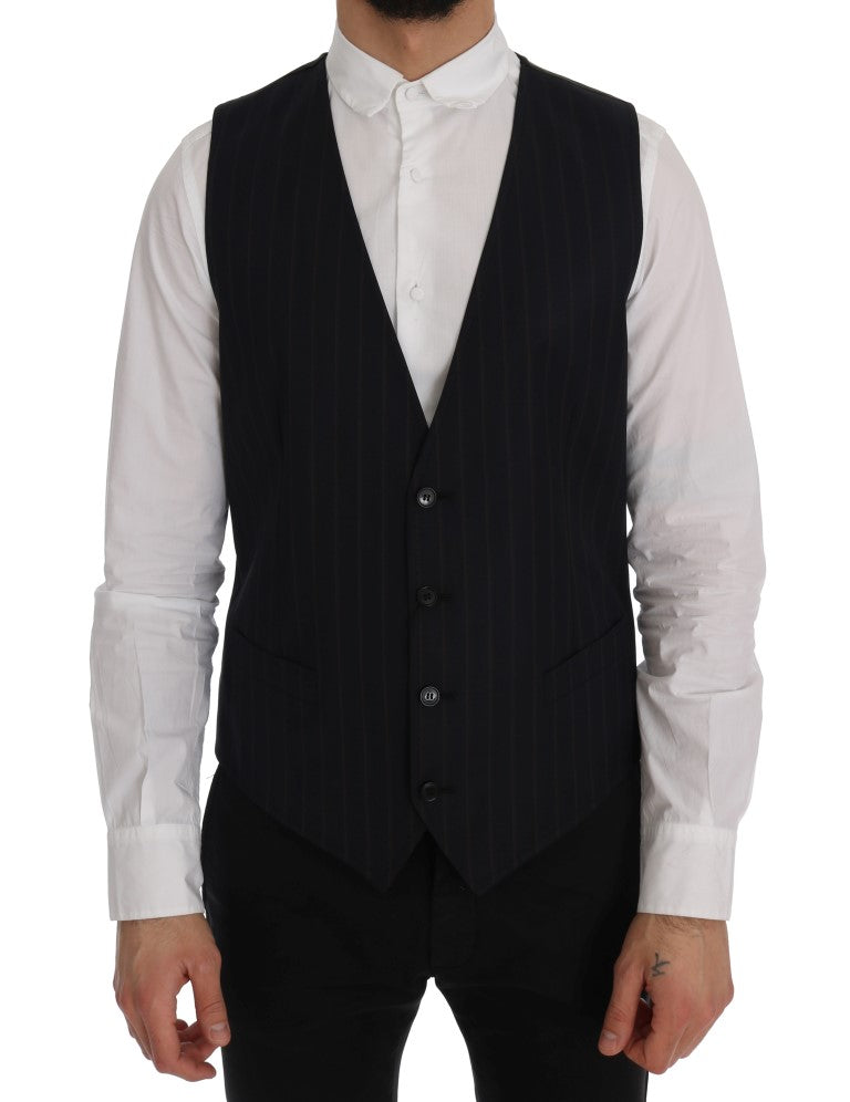 Dolce & Gabbana Blue Wool-Blend Vest