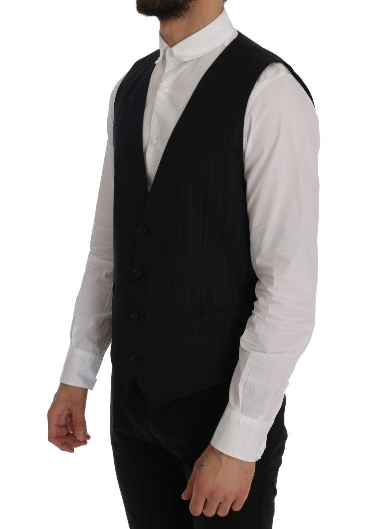 Dolce & Gabbana Blue Wool-Blend Vest