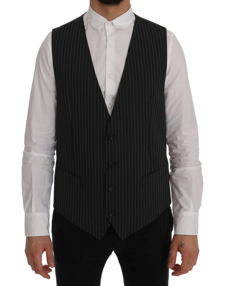 Dolce & Gabbana Graue Stretchweste aus Wolle