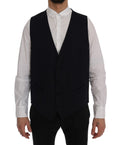 Dolce & Gabbana Blue STAFF Wool-Stretch Vest