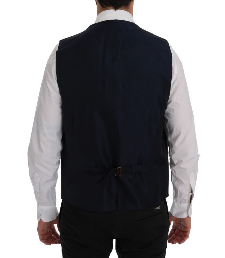 Dolce & Gabbana Blue STAFF Wool-Stretch Vest