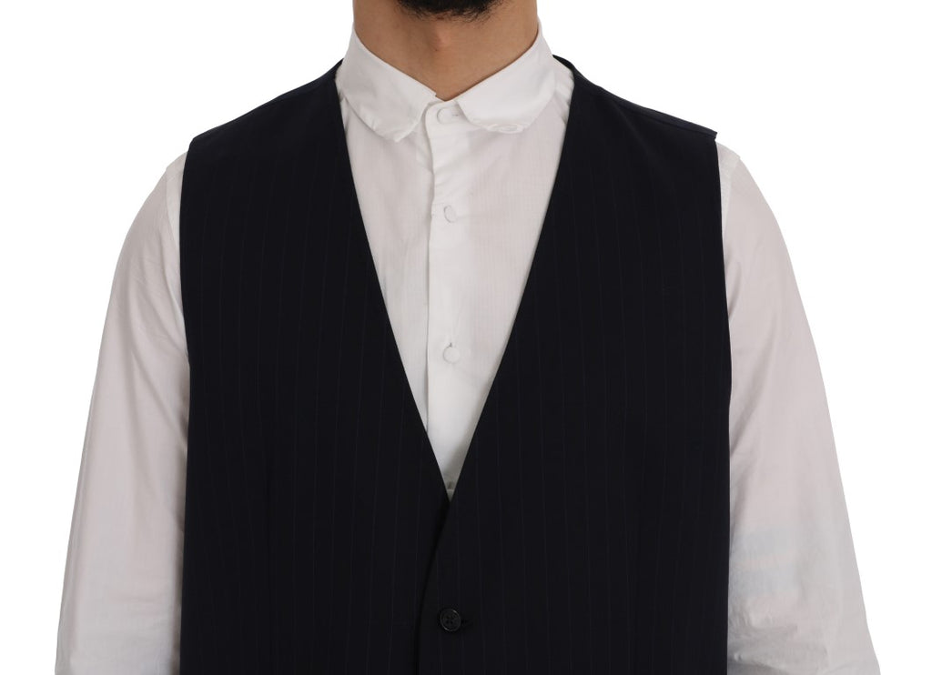 Dolce & Gabbana Blue STAFF Wool-Stretch Vest
