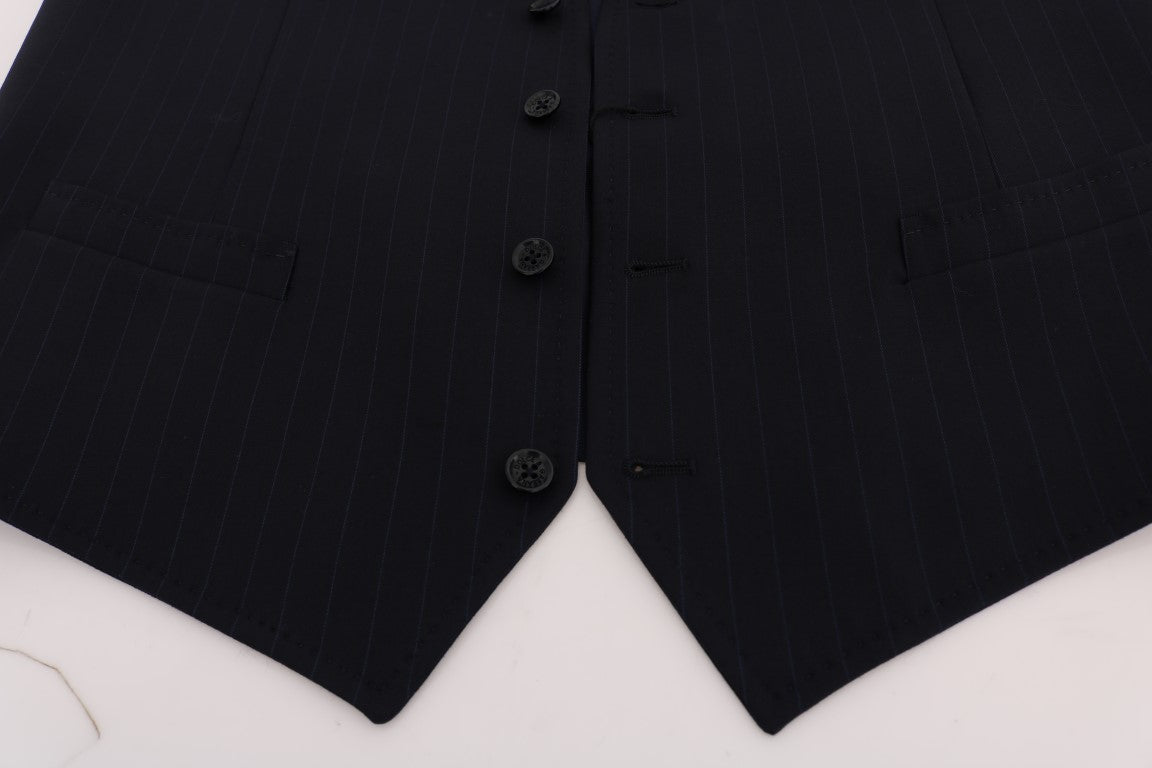 Dolce & Gabbana Blue STAFF Wool-Stretch Vest