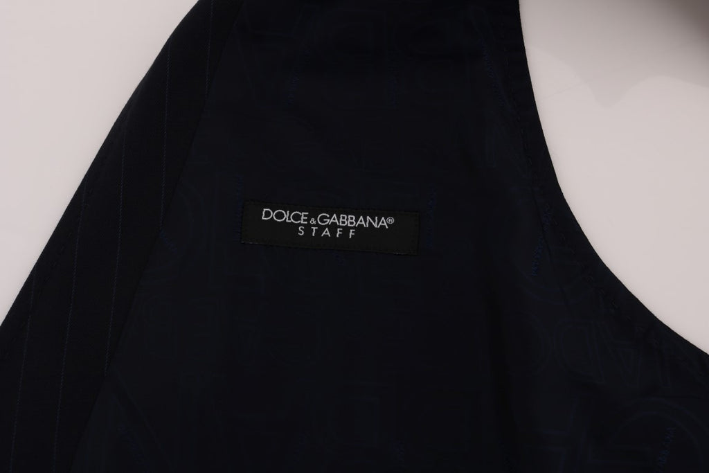 Dolce & Gabbana Blue STAFF Wool-Stretch Vest