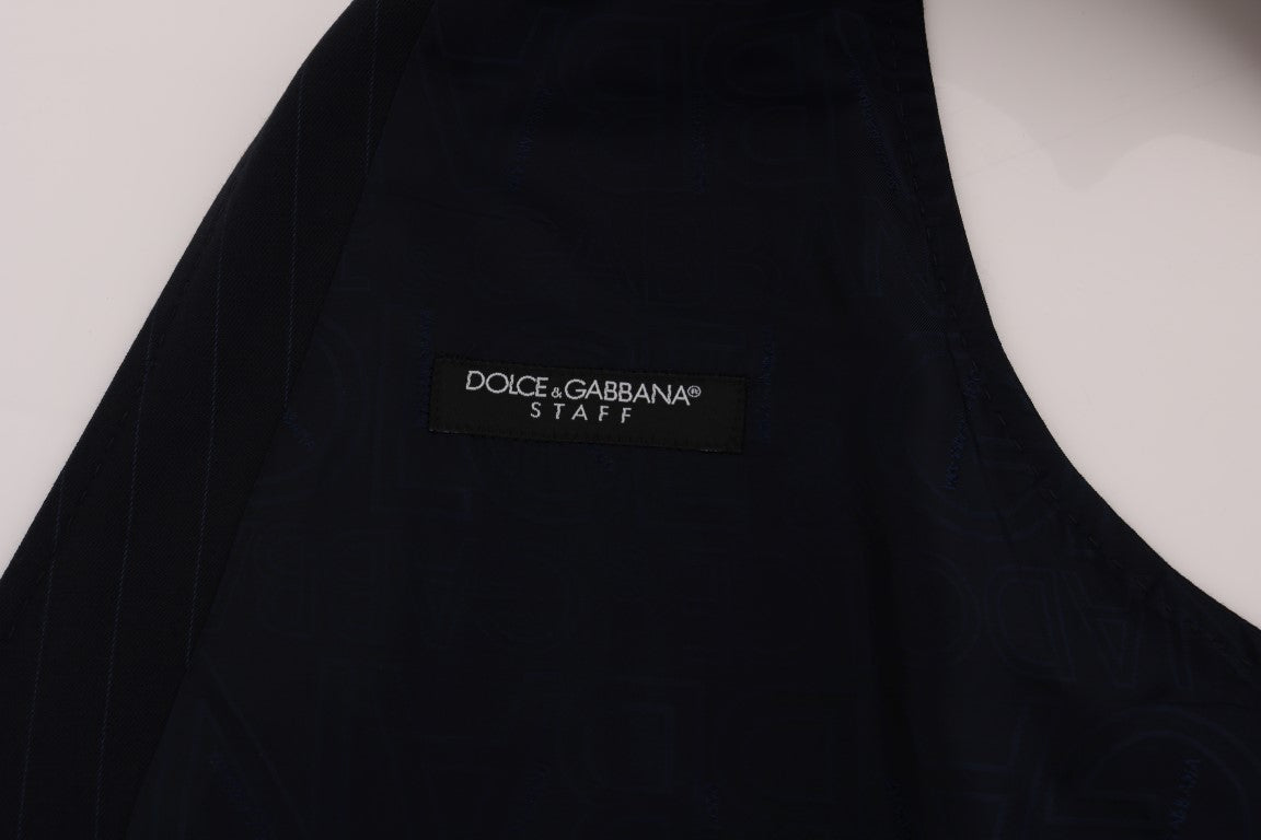 Dolce & Gabbana Blue STAFF Wool-Stretch Vest