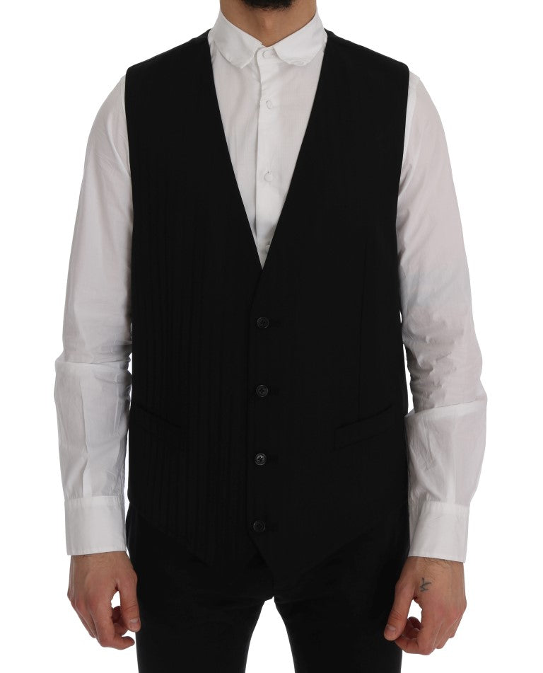 Dolce & Gabbana Black STAFF Wool-Stretch Waistcoat