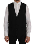 Dolce & Gabbana Black STAFF Wool-Stretch Waistcoat