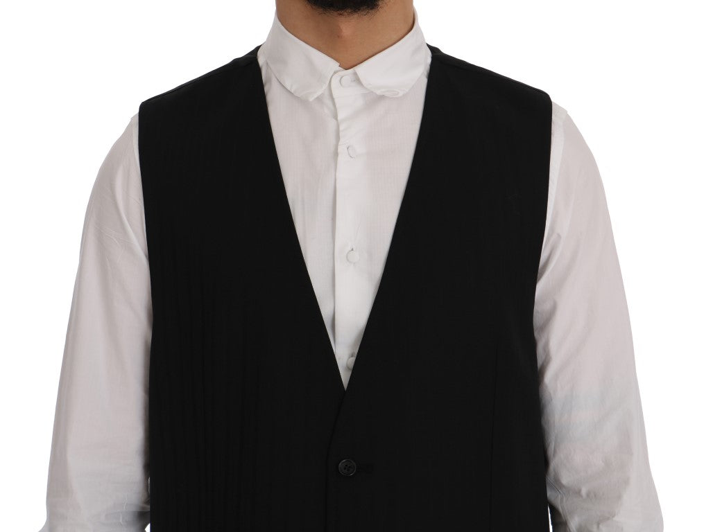 Dolce & Gabbana Black STAFF Wool-Stretch Waistcoat