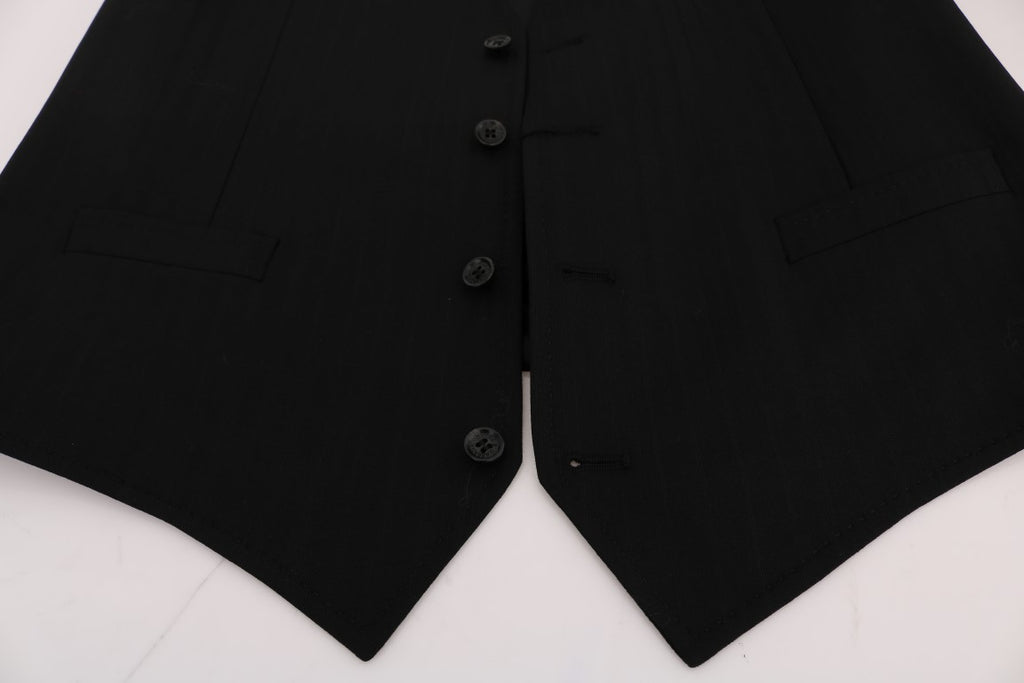 Dolce & Gabbana Black STAFF Wool-Stretch Waistcoat