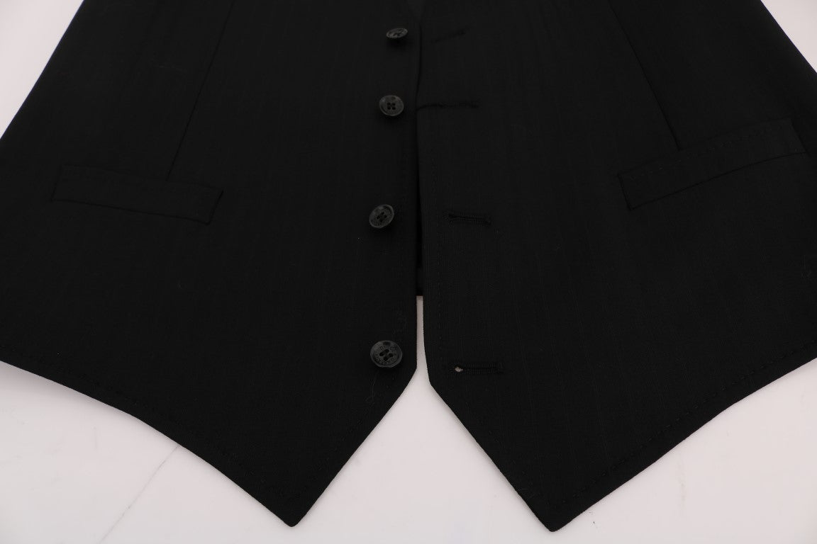 Dolce & Gabbana Black STAFF Wool-Stretch Waistcoat