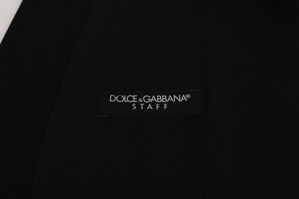 Dolce & Gabbana Black STAFF Wool-Stretch Waistcoat